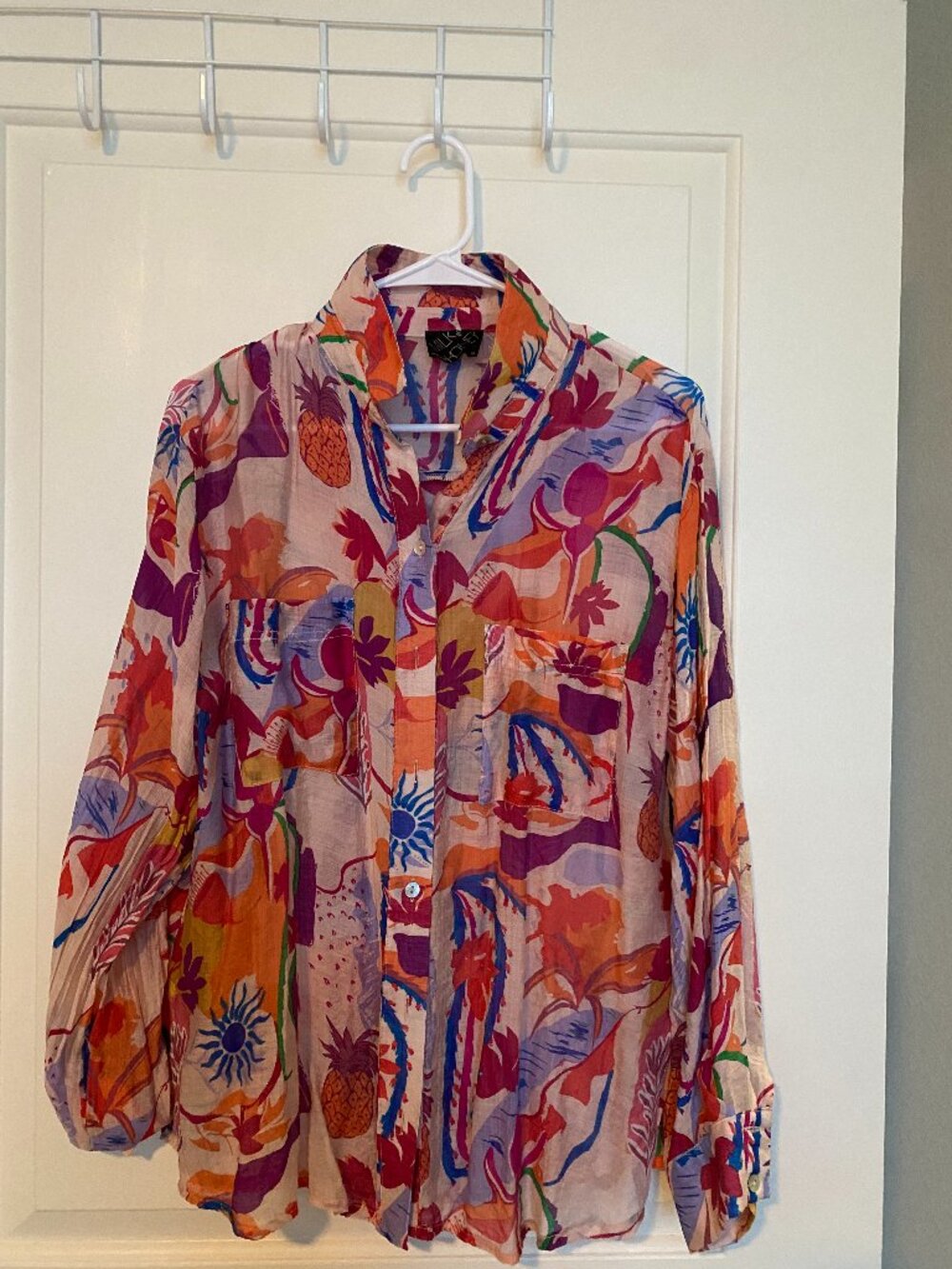 Milk & Honey colorful silk -like sheer blouse